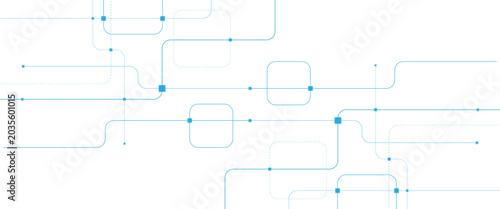 Slika na platnu Abstract futuristic technology with crossed lines and dots geometric vector back