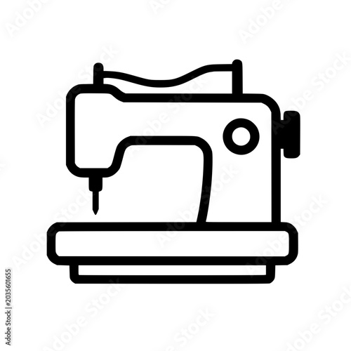 Sewing machine detail black white icon