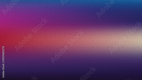 Abstract geometric line pattern with gradient background in red, purple, and blue hues.