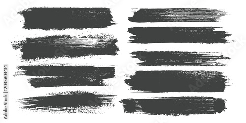 Bild auf Leinwand Minimal black ink brush strokes, abstract grunge paint texture, dry brush lines on white background, monochrome artistic design, modern brush pattern texture