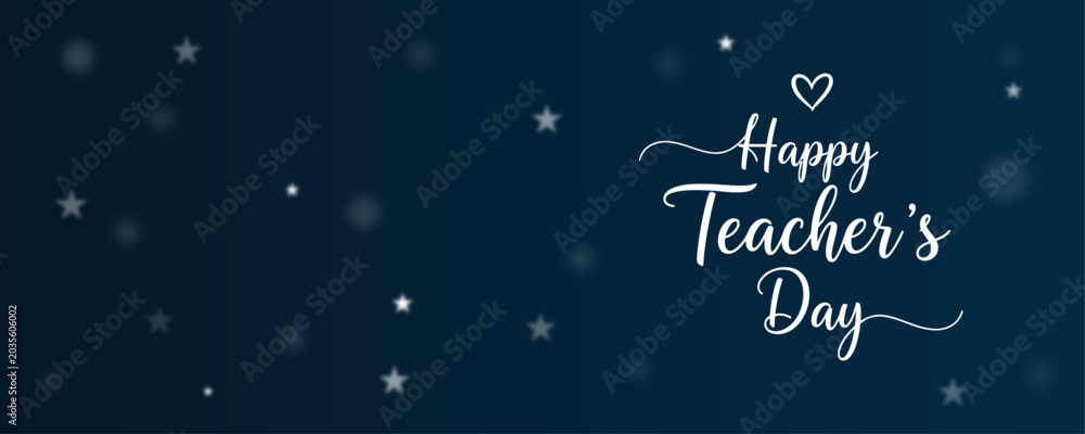 Εκτύπωση καμβά Colorful teachers day banner with text and decorative elements vector illustrati