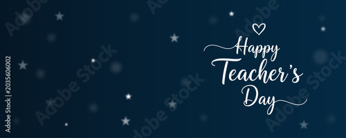 Εκτύπωση καμβά Colorful teachers day banner with text and decorative elements vector illustrati