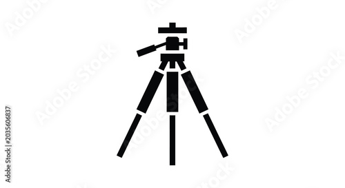 Tripod Silhouette Against A White Background camera