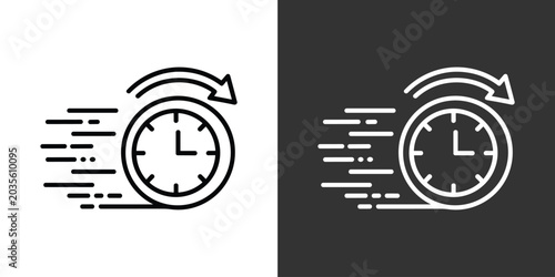Fotografie Time Flies Icon: A stylized clock graphic