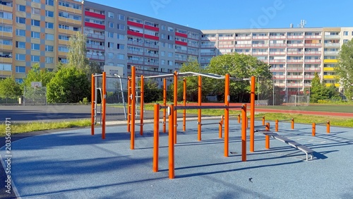Quadro su tela Pull-Up Bars on Outdoor Sports Field