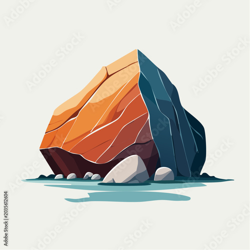 Stylized Rock Formation with Water