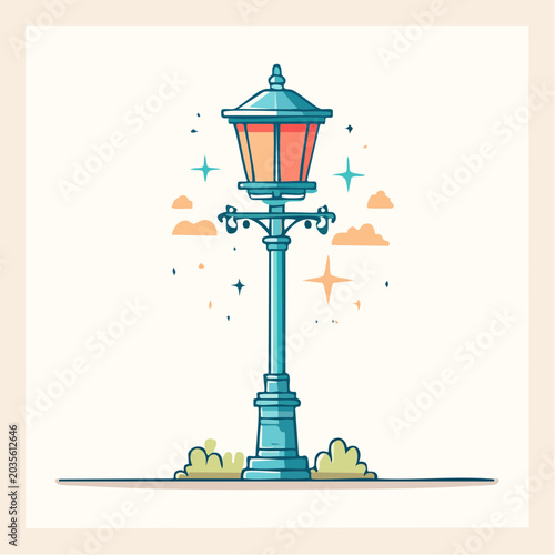Vintage Street Lamp Illustration