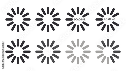 Canvastavla Loading and buffering progress indicator icon set, web and app element collectio