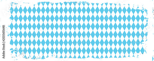 Texture with blue and white rhombus. Seamless banner for Bayern fabric. Vector Oktoberfest Bavarian pattern.