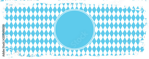 Texture with blue and white rhombus. Seamless banner for Bayern fabric. Vector Oktoberfest Bavarian pattern.