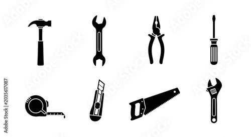 Photos Construction Hand Tools Icon Set