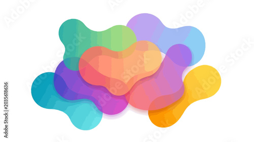 Fotografia Vibrant colorful shapes form abstract background illustration with various hues blended together