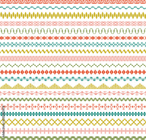 color hand drawn border patterns