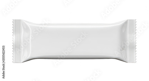 Empty white chocolate bar wrapper isolated on transparent background