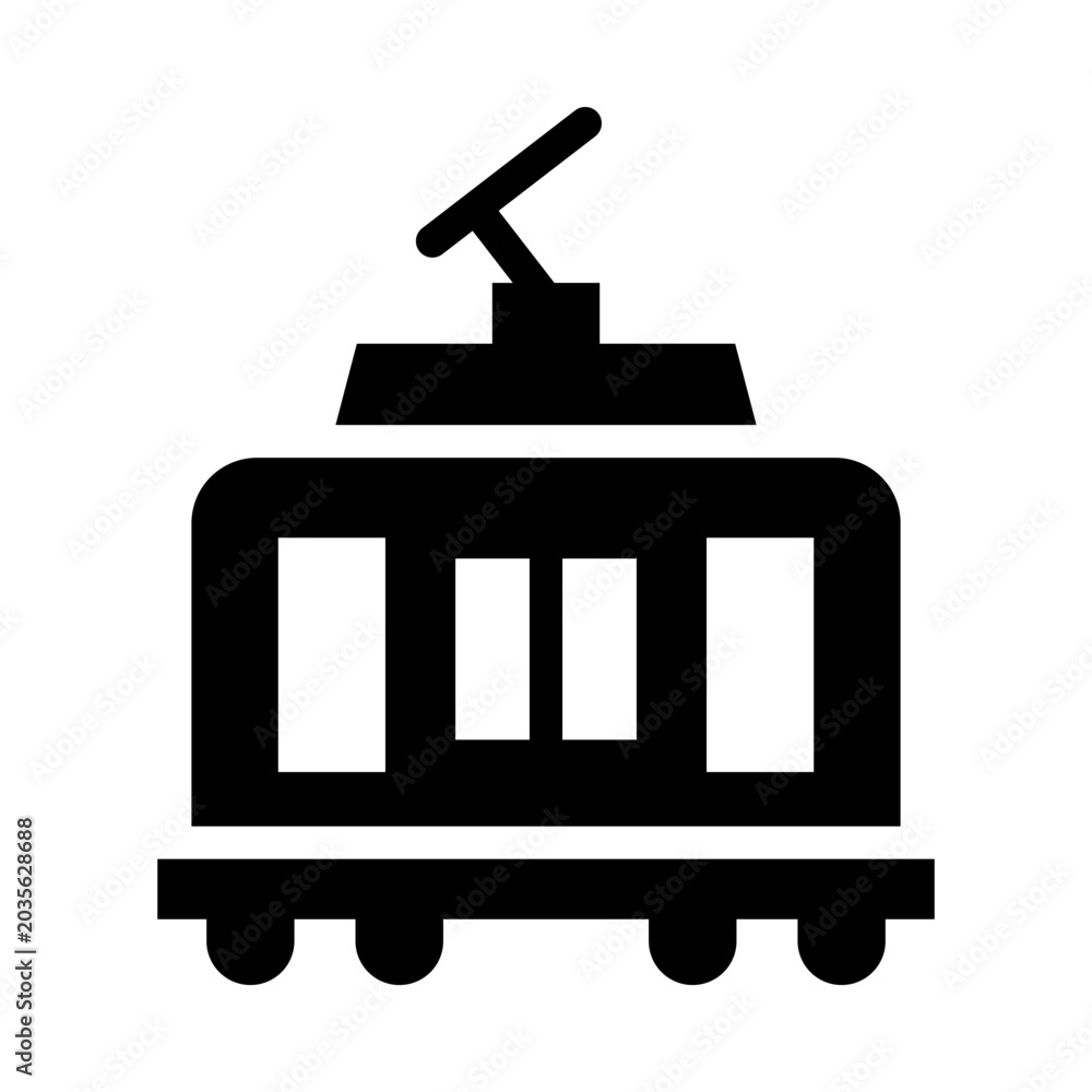 Fototapeta premium tram solid icon illustration vector graphic.eps