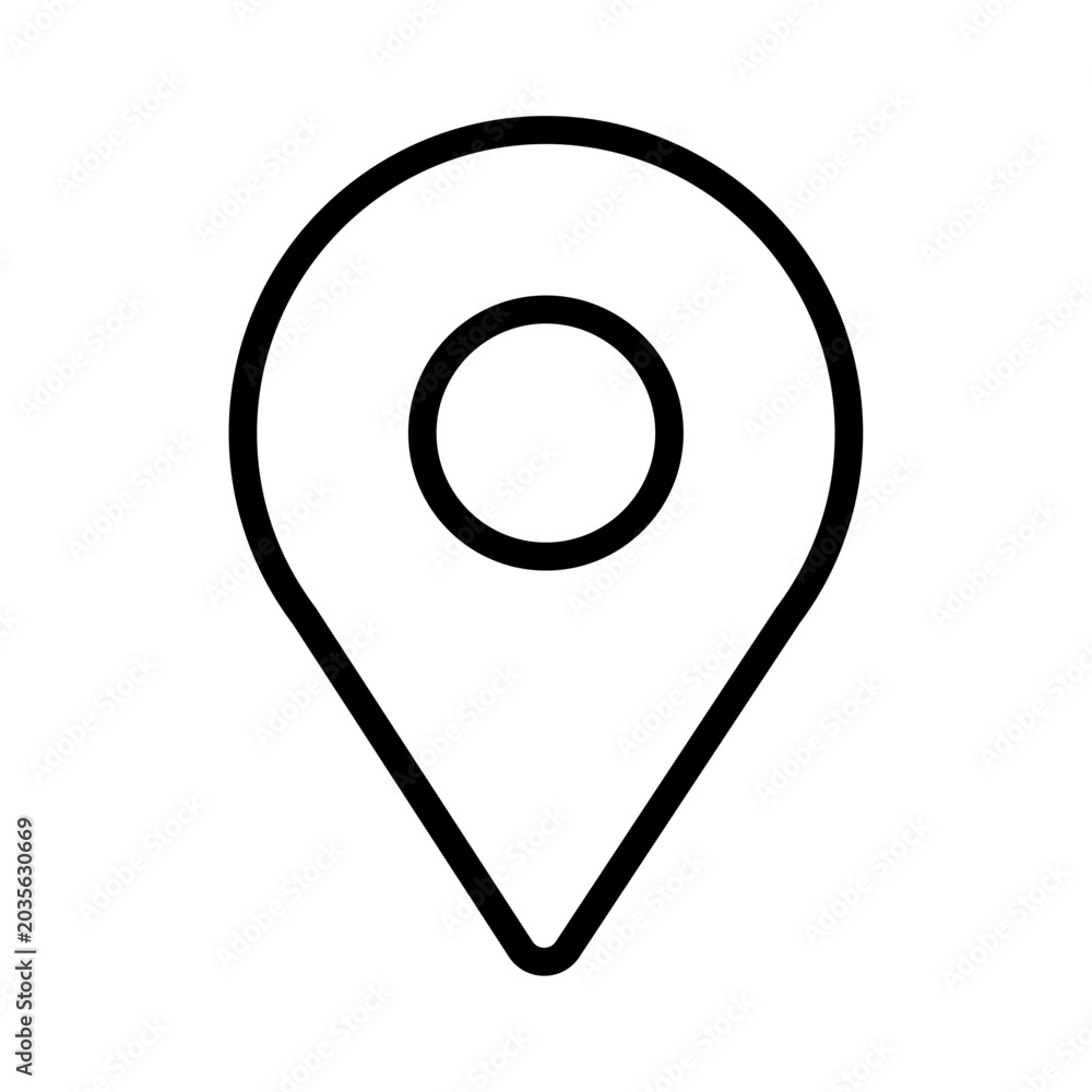 Fototapeta premium Pictogramme vectoriel de localisation en style doodle minimaliste, idéal pour carte, destination, voyage, navigation, tourisme ou projet graphique.