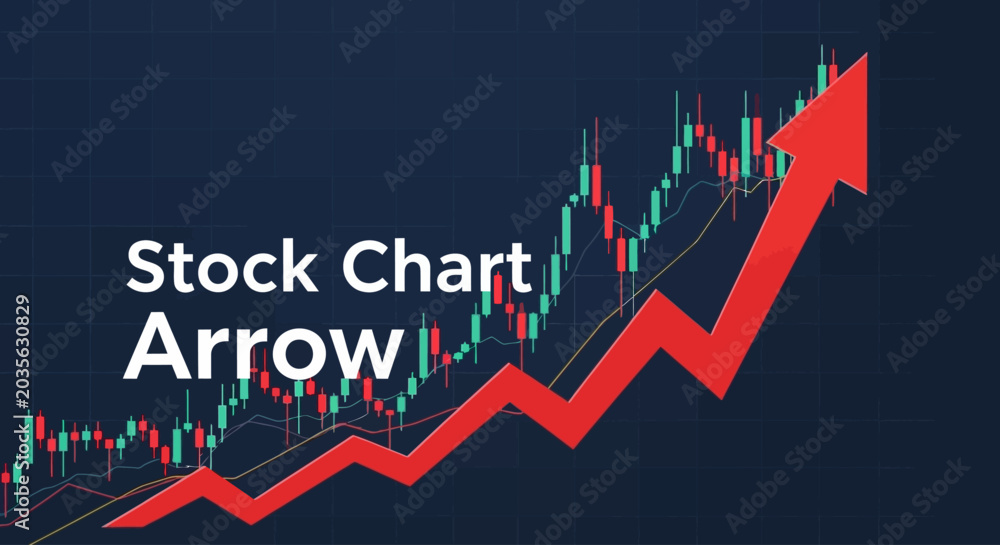 Fototapeta premium Stock Chart Arrow Vector Illustration