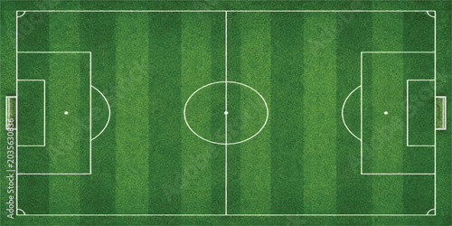 Top View Green Soccer Field Background Vector