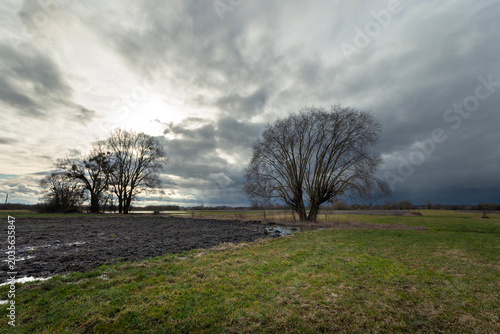 Storm Clouds Over Rural Farmland
