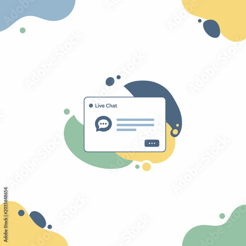 Customer support live chat interface design element.