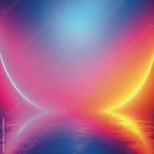  Abstract Neon Gradient Light Background with Futuristic Glow