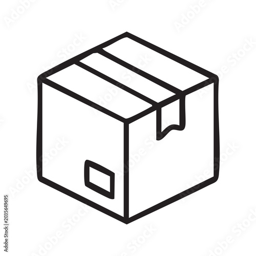 Minimal Package Box Outline Icon