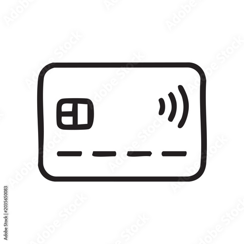 Minimal Payment Card Outline Icon