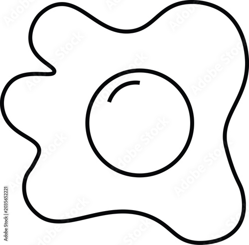 A fried egg icon in a simple line art style isolated on white background
