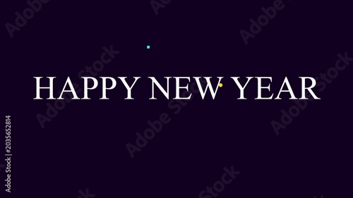 New Year Celebration with Sparkling Text on Dark Background