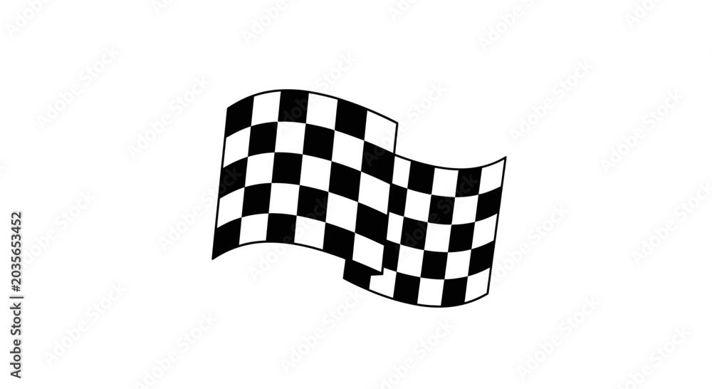 Obraz premium Waving Black and White Checkered Flag - Racing Finish Line Symbol