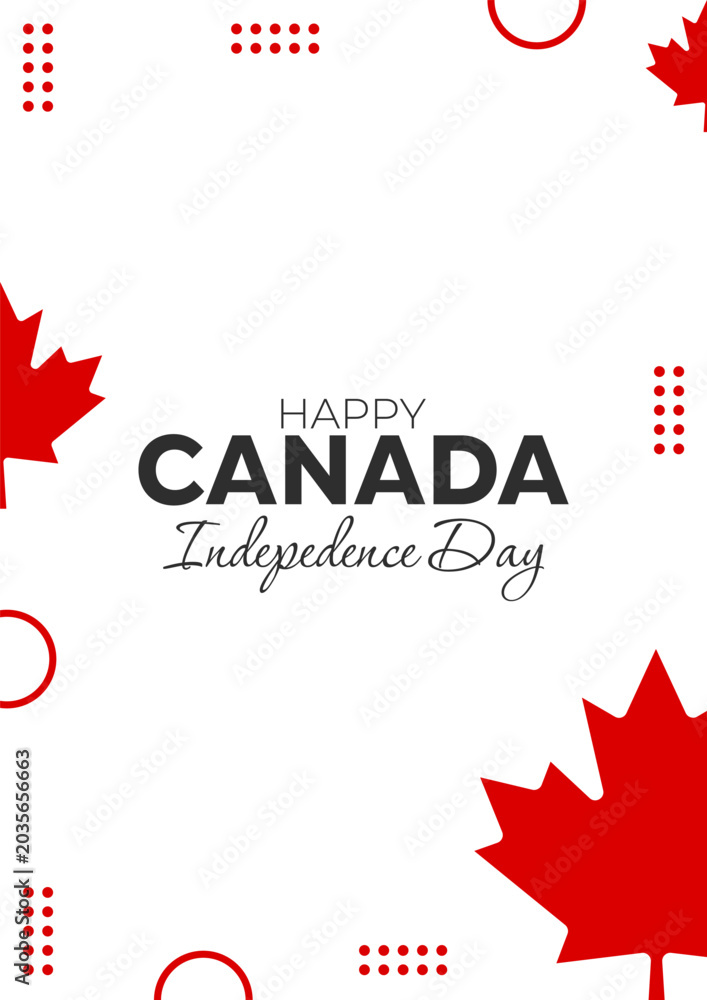 Fototapeta premium Happy Canada Day. July 1st. Canadian Confederation Day. National Day of Canada. Independence Day. Abstract poster, postcard, or banner template.