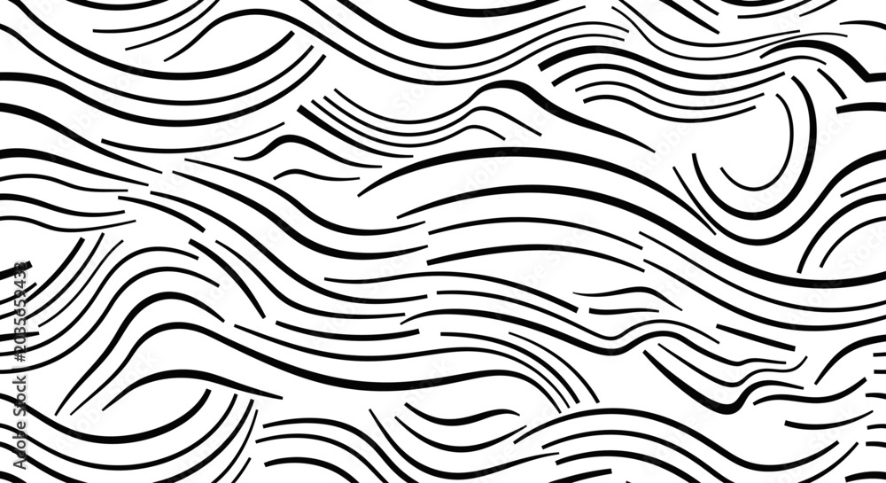 Fototapeta premium Abstract Wavy Lines Seamless Pattern
