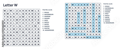 Foto Word seek puzzle sheet