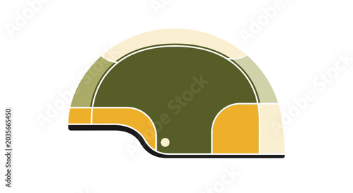 Cuadro en lienzo Stylized Military Helmet Vector Illustration in Flat Design