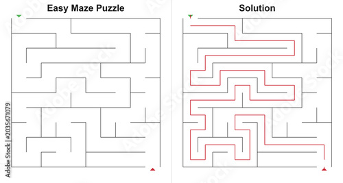 Photos Basic square puzzle board with various entry options and marked track in linear