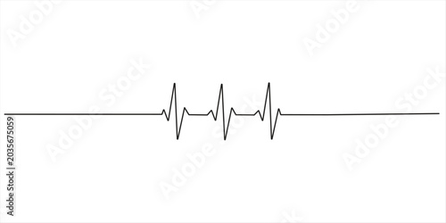 Photos Heart cardiogram continuous one line drawing minimalism design isolated on white background One continuous line Art drawing of hand drawing human heart beat pulse graph image on whiteboard