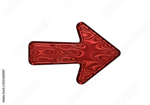 Bright red arrow pointing forward isolated on transparent background