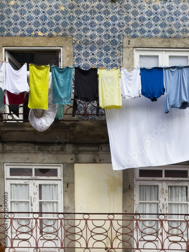 Laundry Hanging Outside Homes in Portugal