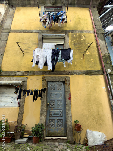 Laundry Hanging Outside Homes in Portugal