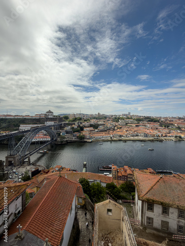 Scenic Porto River View with Dom Luís I Bridge