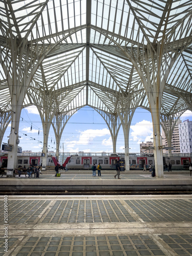 train at the station in Portugal