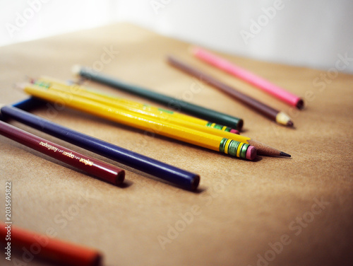 Schilderij op canvas Colored pencils