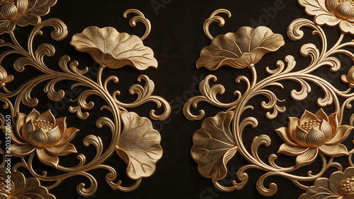 golden floral background