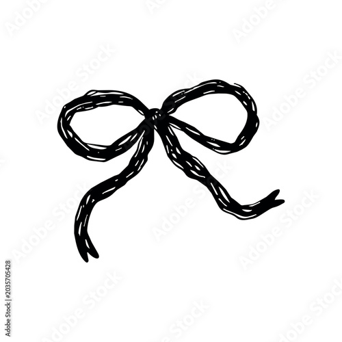 Foto Bow vector illustration in stylish minimalist lineart