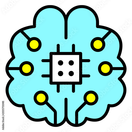 Smart Machine Learning Vector Icon For Technology Systems