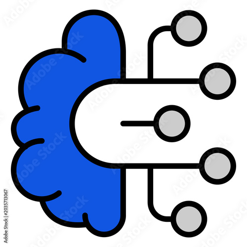 Digital Artificial Intelligence Vector Icon For Machine Learning