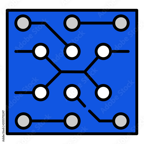 Artificial Intelligence Circuit Vector Icon For Innovation
