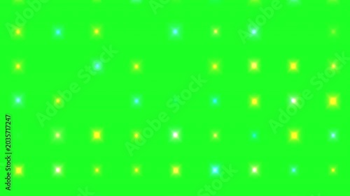 Green Screen Background with Glowing Light Grid Pattern