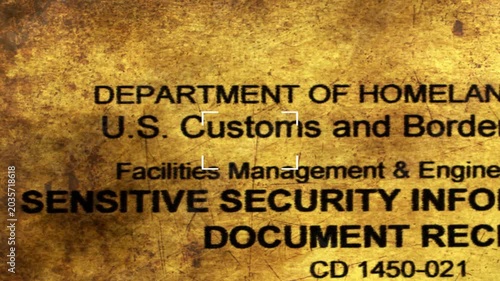 Close up of sensitive security information