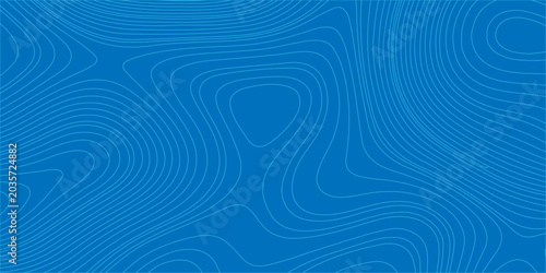 Tablou pe pânză Blue topographic line map background with abstract wavy contour patterns